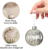 Mercury Glass Christmas Ornaments Silver Hanging Balls with Different