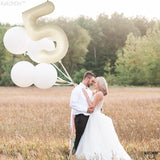 KatchOn, Gaint Cream White 5 Balloon Number - 40 Inch | 5 Birthday