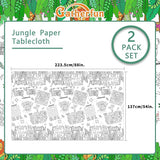 2 Pack Safari Jungle Theme Kids Coloring Paper Tablecloth