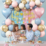 Boy or Girl Gender Reveal Decorations Dusty Pink Blue Sand White