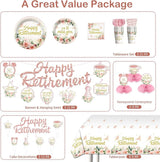 171pcs Floral Retirement Decorations for Women Tableware Set 20