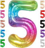 KatchOn, Giant Rainbow 5 Balloon Number - 40 Inch | Number 5 Balloons
