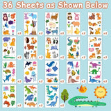 36 Sheets Temporary Tattoo, Animal Bear Tiger Elephant Panda Squirrel