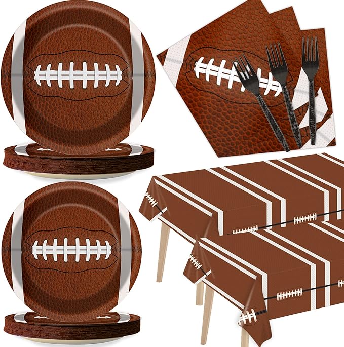 Football Party Tableware Kit for 24 Guests Football Theme Birthday