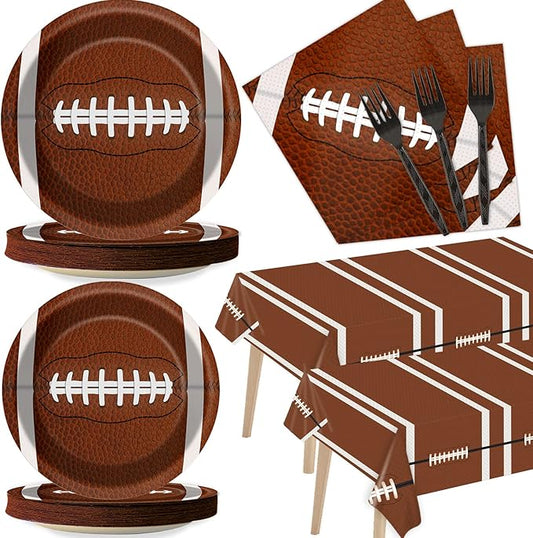 Football Party Tableware Kit for 24 Guests Football Theme Birthday