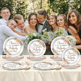 96Pcs Boho Bridal Shower Party Plates and Napkins for Bride Wedding