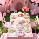 98 Pcs Princess Birthday Party Supplies Four Ever a Princess Plates