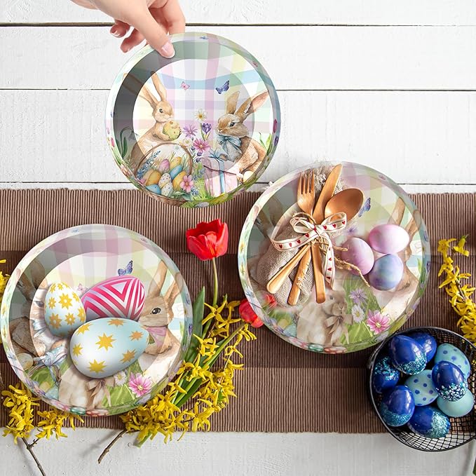 Easter Bunny Party Plates Happy Easters Rabbits Party Tableware