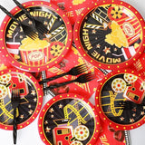 96 Pcs Movie Night Party Supplies Paper Plates Napkins Movie Party