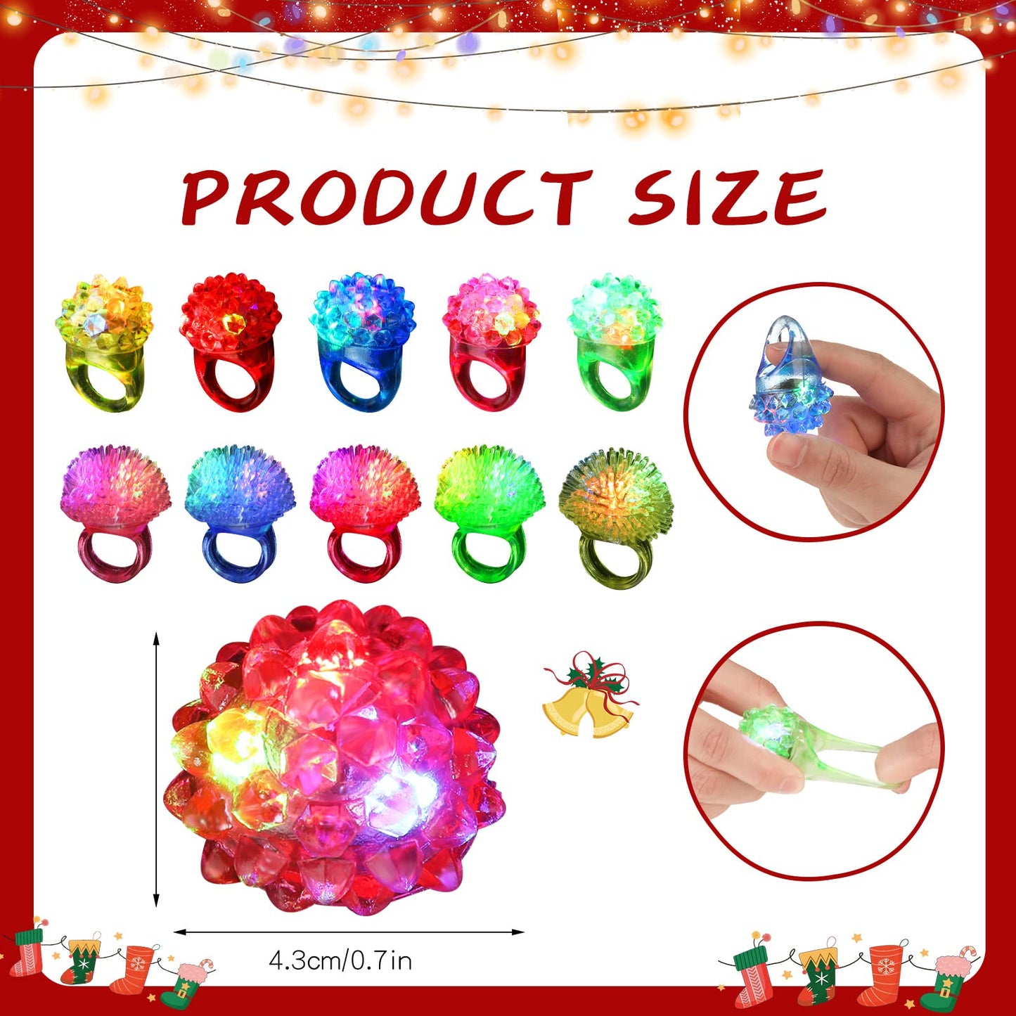 Leyndo 24 Pack LED Light up Rings Party Favors, Glow in the Dark Party