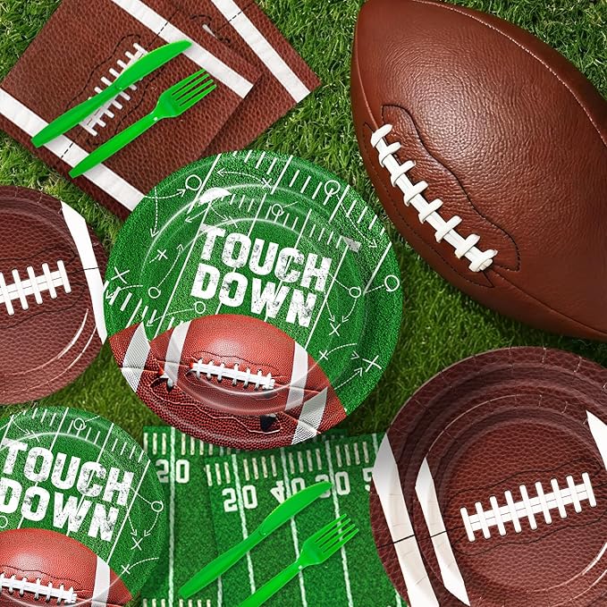 Football Party Decorations for 24 Guests Football Party Supplies Kit