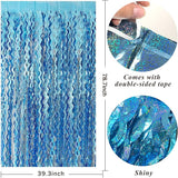 Tinsel Foil Fringe Curtains Wavy Backdrop for Parties Sparkle