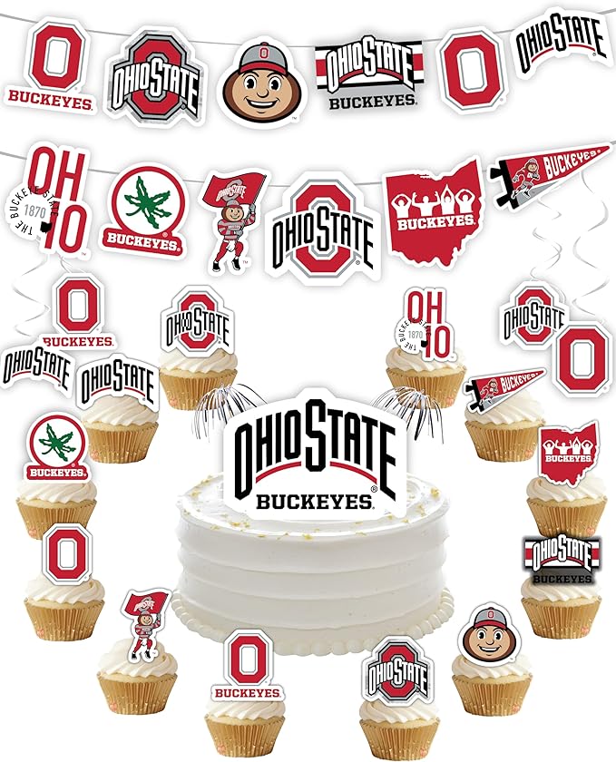 Ohio State Party Supplies for OSU Football, Birthday Gift, Graduation