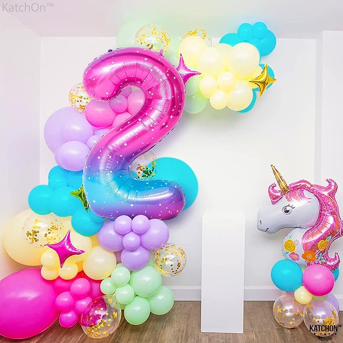 KatchOn, Giant Rainbow 2 Balloon Number - 40 Inch | Number 2 Balloons