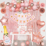 Ouddy Life Rose Gold Birthday Party Decorations for Women Girls,