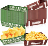 50 Pcs Football Party Decorations Disposable Food Tray for Super