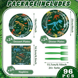 Dinosaur Birthday Party Supplies for Kids 96 Piece Dino Theme
