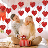 36 Pcs Valentine's Day Hanging Decorations Heart Hanging Swirl