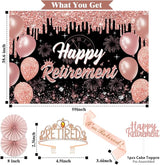 Retirement Party Decorations for Women 52Pcs PRE STRUNG Rose Gold