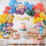 Amandir 153pcs Colorful Rainbow Balloons Arch Kit Assorted Colors