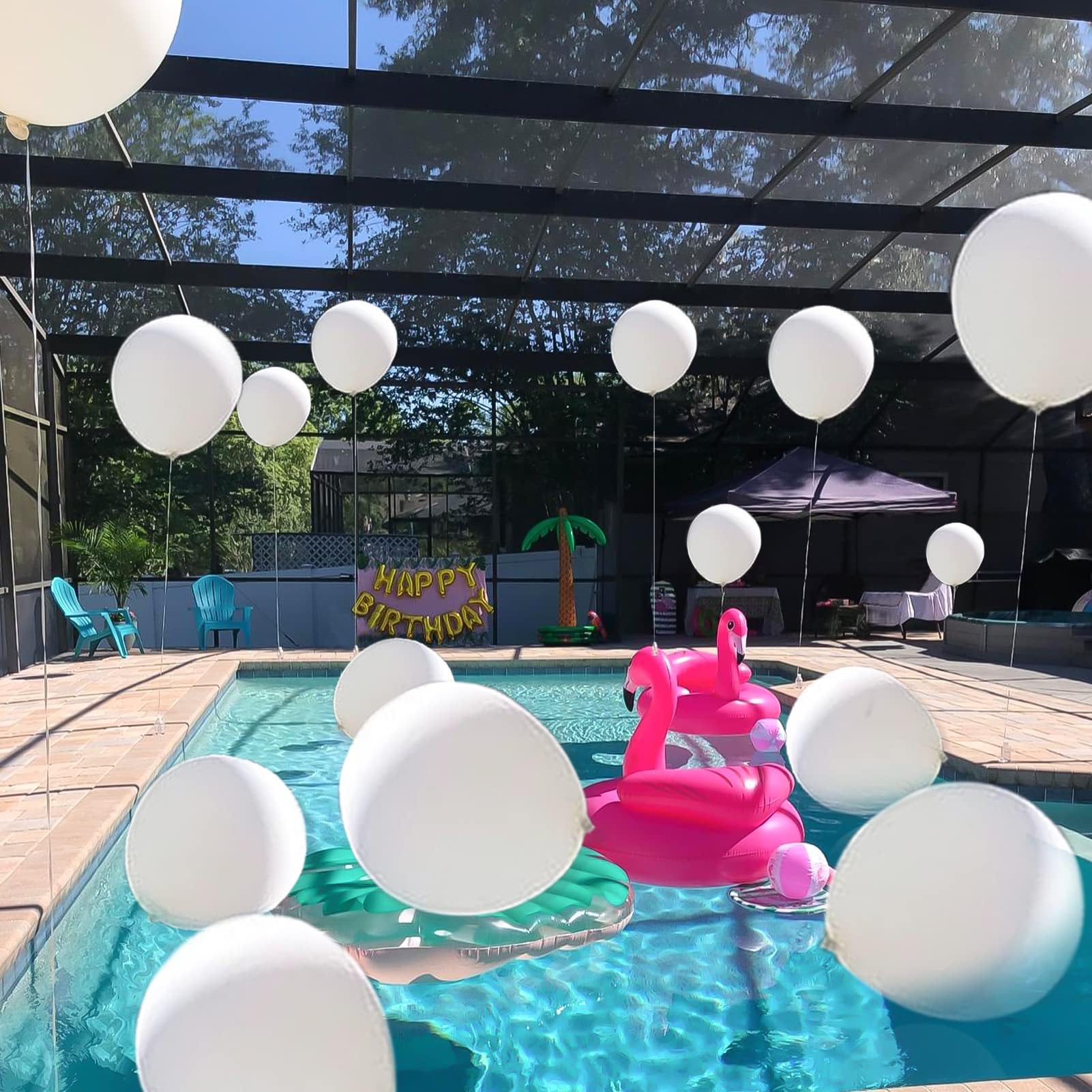 5PCS Big White Balloons Giant 36 Inch Large White Balloon Jumbo