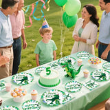 96 Pcs Dinosaur 5th Birthday Decorations Five Rex Plates and Napkins