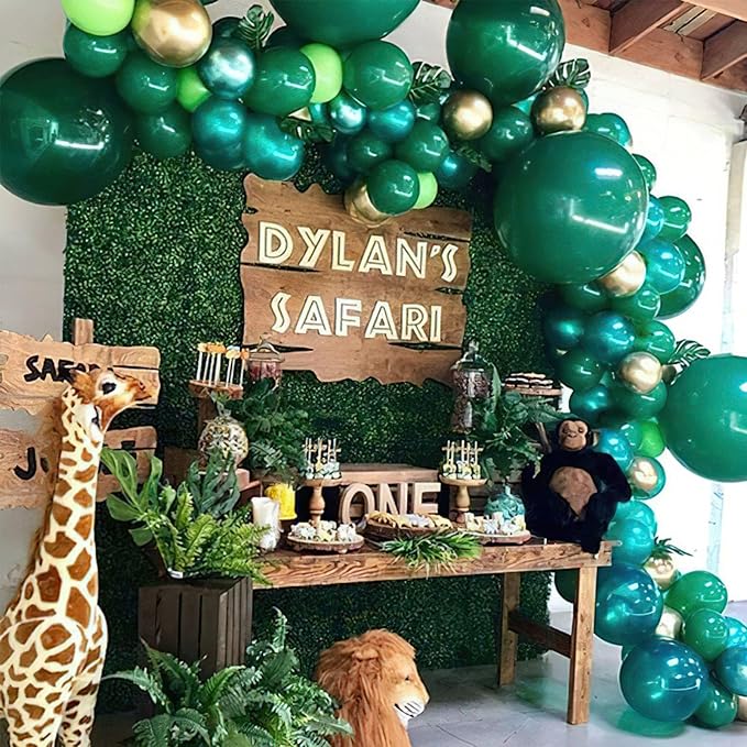 PartyWoo Dark Green Balloons 140pcs Different Sizes Pack of 18 12 10