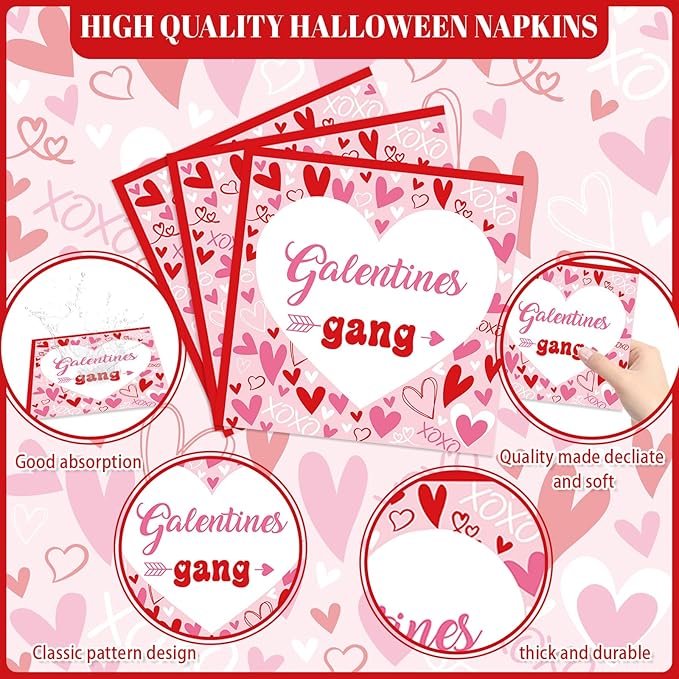 194 Pcs Galentines Day Party Plates Set Happy Galentine's Day