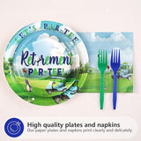 96Pcs Golf Retirement Party Decorations Sport Happy Retirement Plates