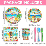 Hawaiian Flamingo Party Supplies Tableware Set Tropical Luau