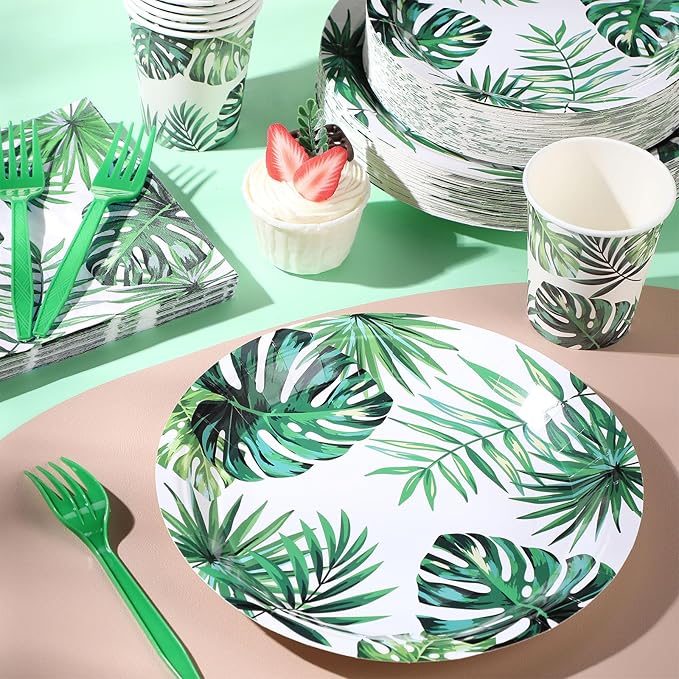 120 Pcs Hawaiian Party Decorations Supplies Tropical Palm Leaves