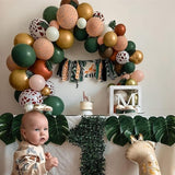 Jungle Safari Balloon Arch Garland Kit Sage Olive Green Brown Beige