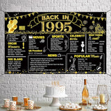 DARUNAXY 31st Birthday Black Gold Party Decoration, Back in 1995