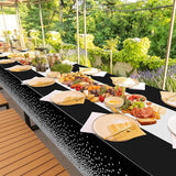 6Pcs Black and Silver Tablecloth Party Decorations,Plastic Black