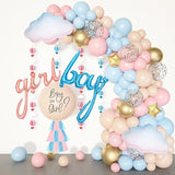 Ouddy Party Gender Reveal Decorations Pastel Pink and Blue Nude