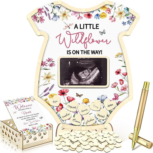 63 Pcs Wildflower Baby Shower Guest Book Alternatives Set Baby