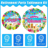 96 Pcs Hawaiian Aloha Retirement Party Plates Luau Tropical Happy