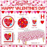 Valentine's Day Party Supplies Set for 25 Elegant Disposable Paper