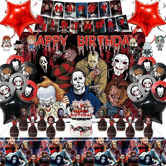 Horror Birthday Party Decorations 50 Pcs Halloween Theme Kit with