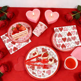 Valentine's Day Disposable Party Tableware 177pcs for 25 Guests