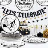 96 Pcs Music Birthday Party Supplies Music Notes Plates Napkins