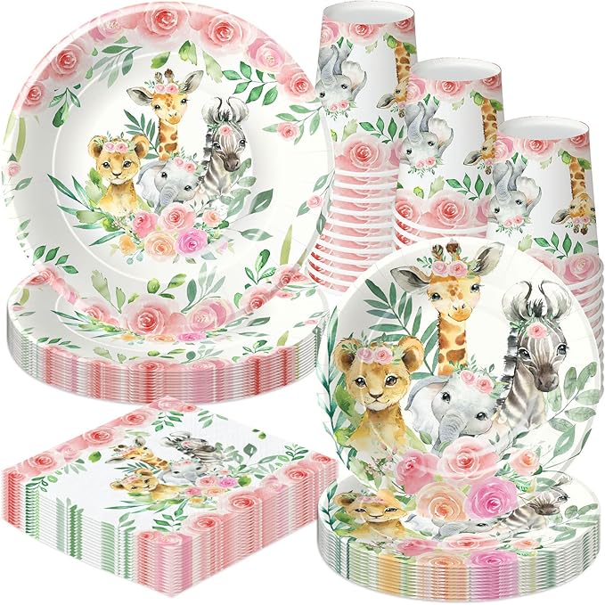 Safari Jungle Theme Party Supplies for Girl Animal Safari Birthday
