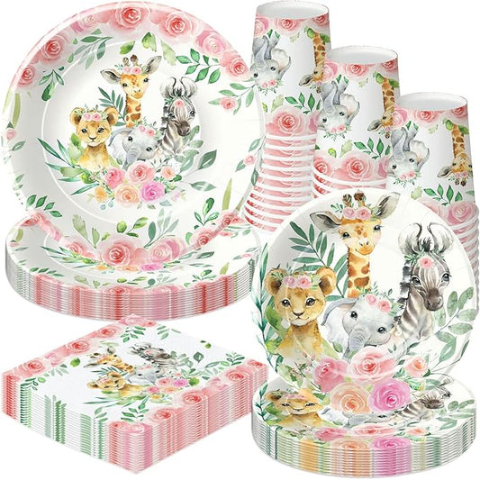 Safari Jungle Theme Party Supplies for Girl Animal Safari Birthday
