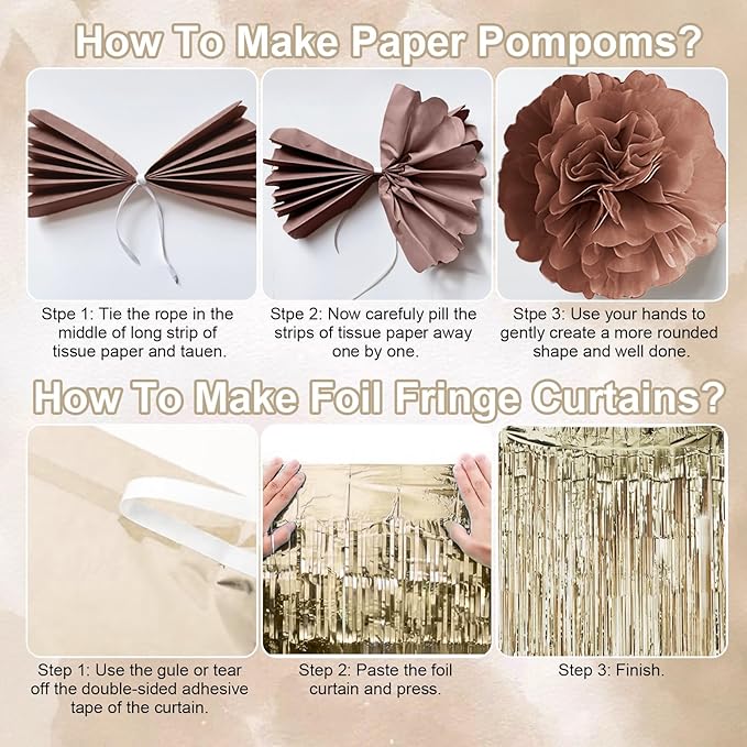 Brown Birthday Decorations Tan Beige Cream Neutral Boho Balloons