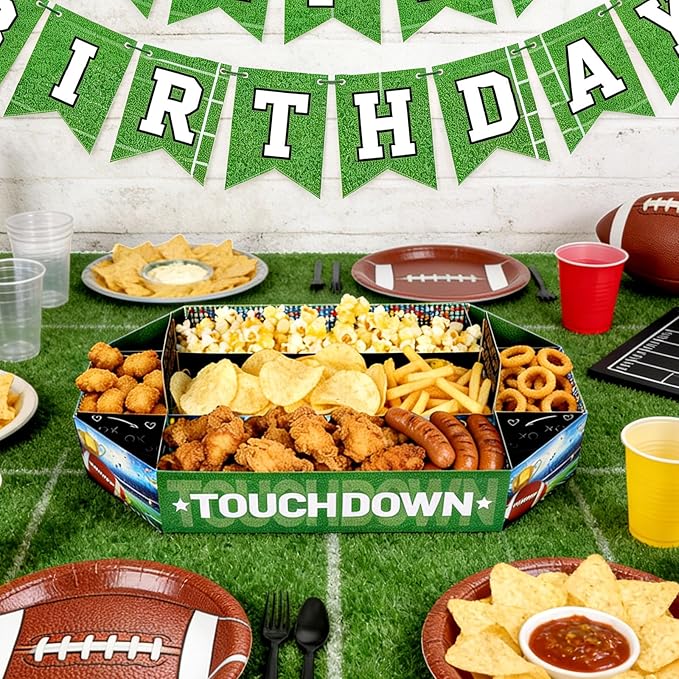 Football Party Supplies Kit 3 Pcs Large Football Paper Food Plates