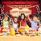 10x6.5ft Movie Night Birthday Backdrop Red Curtain Popcorn Film Reel