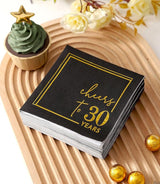 Cheers to Years Cocktail Napkins - 50 PK - 3-Ply Birthday Napkins 5x5