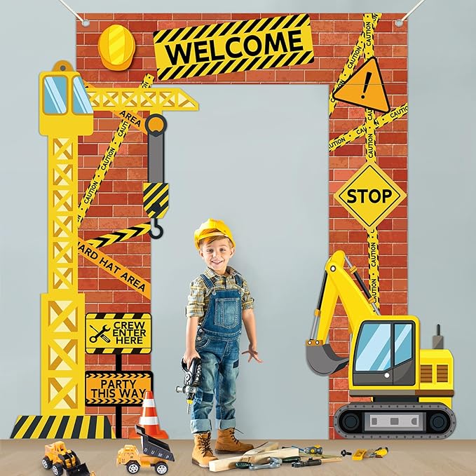 Construction Porch Sign Banner Construction Truck Party Hanging