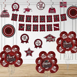 Maroon Themed 2026 Graduation Decorations Set - Congrats Grad Banner,