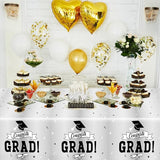 QZYL 2 Pcs 2026 Graduation Table Decorations, 108" X 54" Silver